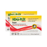 NaturesPlus Hema-Plex Iron - 30 Slow-Release Tablets, Pack of 2-85 mg Elemental Iron + Vitamin C & Bioflavonoids for Healthy Red Blood Cells - Vegan, Gluten Free - 60 Total Servings