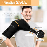 Comfytemp Shoulder Heating Pads for Rotator Cuff Pain Relief - FSA HSA Eligible Heated Shoulder Wrap Brace with 3 Heat Settings, 2H Auto-Off, Heating Pad for Mom, Dad (Black, Support S/M/L Size)