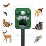 RibRave Ultrasonic Animal Repeller Solar Powered Racoon Skunk Bird Cat Deer Pest Repellent Animal Deterrent with Motion Activated Yard Keep Animals Out of Garden