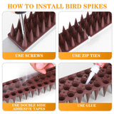 BORHOOD Bird Spikes for Outside, Bird Defender Spikes for Small Squirrel Raccoon Robin Pigeon Crow Cats Deterrent Spikes to Keep Birds Away and Keep Birds from Building Nest