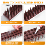 BORHOOD Bird Spikes for Outside, 30 Pack Bird Defender Spikes for Small Squirrel Raccoon Robin Pigeon Crow Cats Deterrent Spikes to Keep Birds Away and Keep Birds from Building Nest