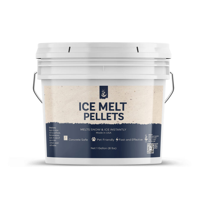 PURE ORIGINAL INGREDIENTS Ice Melt Pellets (1 Gallon) Fast-Acting & Powerful, Safe on Concrete, Asphalt & Wood, Non-Corrosive