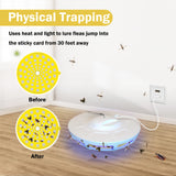 Mosalogic Flea Trap for Inside Your Home Flea Light Trapper Indoor Fly Killer Warm & UV LED Light Flea Fighting Tool Kit for Flea Infestation