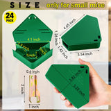 Qualirey 24 Pcs Mice Station with Keys Mouse Bait Stations Waterproof Mice Stations Outdoor Mice Traps Bait Boxes for Mice Indoor Outdoor, Bait Not Included, Suitable for Small Mice (Green)