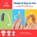 Hearing Aid Domes - Universal Domes for Hearing Aids - Sizes Small, Medium, Large & X-Large Earbud Replacements and BTE Hearing Sound Amplifiers