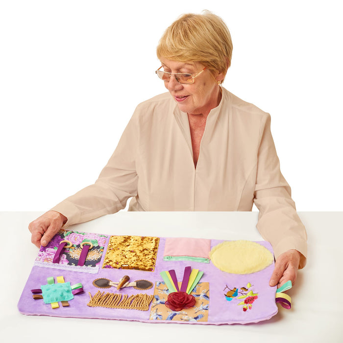 Fidget Blanket for Dementia | Calming & Comforting Dementia Activities for Seniors | Dementia Products for Elderly | Sensory Blanket | Helps with Alzheimer’s, Dementia, Asperger’s, Autism, Anxiety