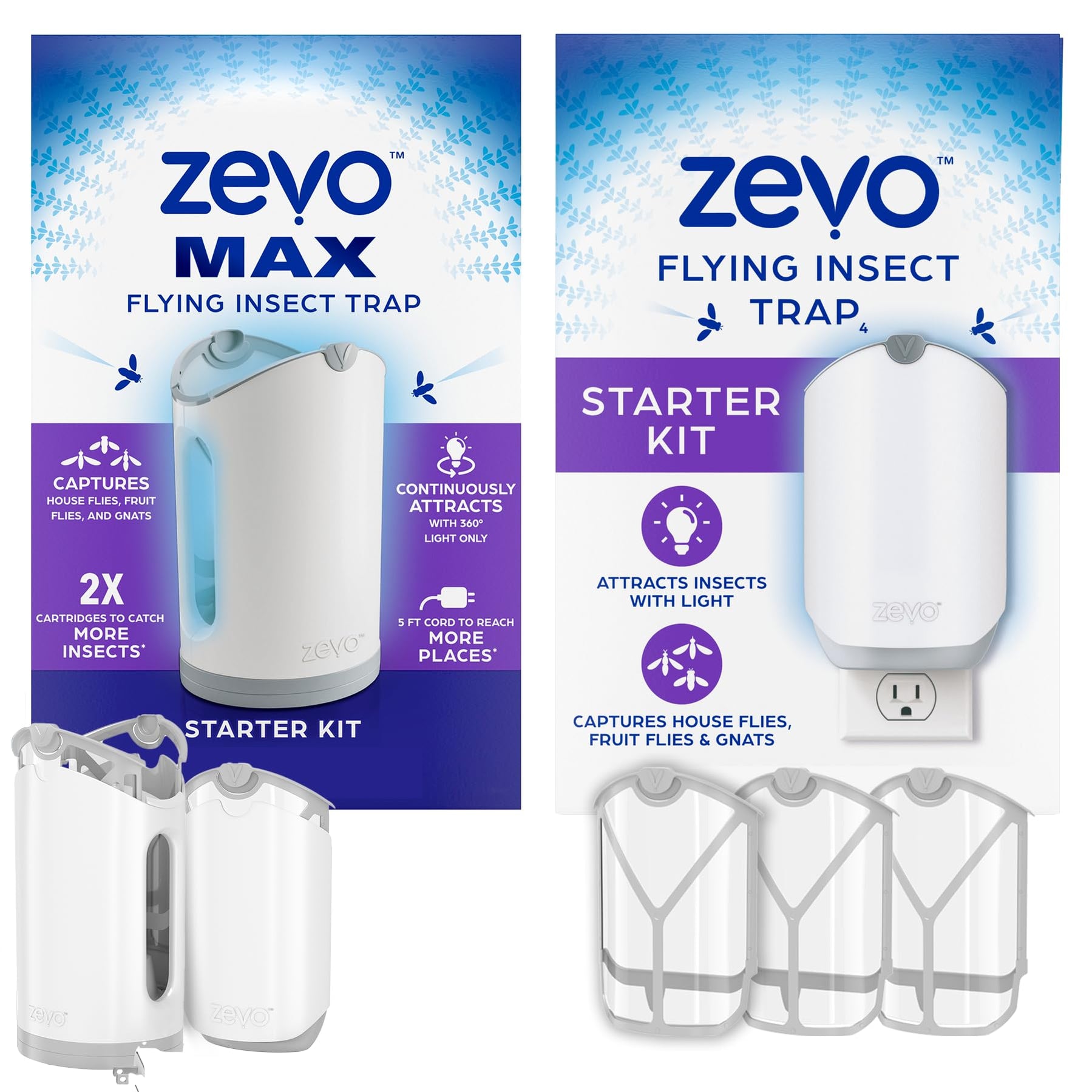 Zevo MAX Flying Insect Trap + Zevo Flying Insect Trap, Fly Trap Captur