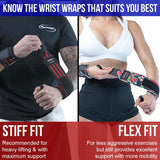 Rip Toned Weight Lifting Wrist Wraps for Weightlifting Men, Women | Gym Wrist Wraps Powerlifting Wrist Support for Weightlifting | Gym Accessories for Men w/Thumb 18" Red Flex Fit