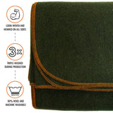 Arcturus Military Wool Blanket - 4.5 lbs, Warm, Thick, Washable, Large 64" x 88" - Great for Camping, Outdoors, Survival & Emergency Kits (Olive Green)