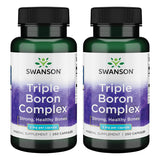 Swanson Triple Boron Complex - Bone Health and Joint Support Mineral Supplement - Citrate, Aspartate, Glycinate (250 Capsules) (2 Pack)