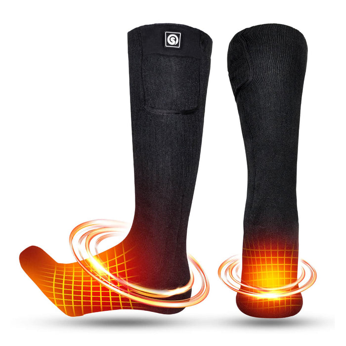 SNOW DEER 2023 Upgraded Rechargeable Electric Heated Socks,7.4V 2200mAh Battery Powered Cold Weather Heat Socks for Men Women,Outdoor Riding Camping Hiking Motorcycle Skiing Warm Winter Socks