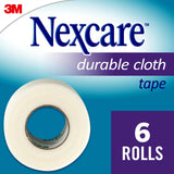 Nexcare Durapore Durable Cloth Tape, From the #1 Leader in U.S. Hospital Tapes, 1 Inch X 10 Yards, 6 Rolls