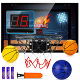 TREYWELL Indoor Basketball Hoop Fan Backboards for Teens and Adults Door Room Basketball Hoop Mini Hoop with Electronic Scoreboard, 3 Balls and Batteries Basketball Toys for 8 9 10 11 12