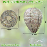 ZeeDix 4 Pack Hanging Paper Fake Wasp Nest Decoy- Eco Friendly Effective Deterrent Bee Hornets Wasp Nest for Outdoor, Home and Garden(8.66"×11",Dark Color)