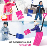 Kids Snow Shovel for Child Age 2-10 Years Old, Plastic Small Snow Shovel with Lightweight Handle, Sturdy 31.5" Snow Shovel Gifts for Kids Boys Girls Snow Fun, Pink