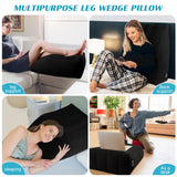 Wedge Pillow for Sleeping - Inflatable Leg Elevation Pillow for Swelling,Circulation,Leg & Back Pain Relief,Leg Support Pillow,Leg Wedge Pillows for After Aurgery,Hip,Foot,Ankle Recovery (Black)