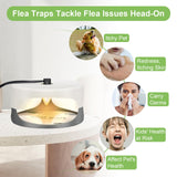 KILSACO Flea Trap 2 Packs - Premium Flea Traps, Natural and Child-Friendly Indoor Flea Control for Your Home with 5 Glue Disc Refills and 5 Lightbulbs