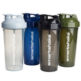 Smartshake Lite 4-Pack Protein Shaker Bottle 600 ml | 20 oz - Leakproof Screw-on Lid - BPA Free – Unisex - Mist Gray, Army Green, Black, Navy Blue