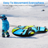 Snow Tube Sled for Kids Adults - Double Seats Snow Tubes for Sledding Heavy Duty - 2 Person Sledding Tube with Towable Rope - Extra Large Inflatable Inner Tube for Winter Outdoor Sport