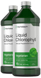 Chlorophyll Liquid Drops 100mg | 32 oz (2 x 16 oz Bottles) | Natural Peppermint Flavor | Vegetarian, Non-GMO, and Gluten Free Formula | by Horbaach