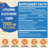 2000MG Liposomal Glutathione Liquid, 98% Absorption, Glutathione Liquid Supplement, Active Form L- Glutathione, Powerful Antioxidant NON-GMO for Immune System, Aging Defense, Detoxifier, 2 FL.OZ