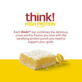 think! Protein Bars, High Protein Snacks, Gluten Free, Kosher Friendly, Lemon Delight, Nutrition Bars, 2.1 Oz per Bar, 10 Count (Packaging May Vary)