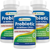 Best Naturals Probiotic 10 Strains 30 Billion Shelf Stable 120 Veggie Caps (120 Count (Pack of 3))