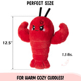 Crustacean Microwavable Unscented Heating Pad for Women - Warm Cozy Plush Heatable Stuffed Toy Animal - Hot and Cold Heat Bag Gift for Women and Girls Red