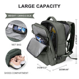 Large Travel Backpack Women, Carry On Backpack,Hiking Backpack Waterproof Outdoor Sports Rucksack Casual Daypack with USB Charging Port Shoes Compartment, Dark Green