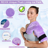 REVIX Shoulder Ice Pack for Injuries Reusable Gel Ice Wrap for Shoulder Pain Relief, Bursitis and Rotator Cuff, Cold Therapy Compression for Man and Women, Purple