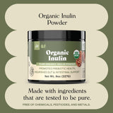 Pure Organic Inulin Powder Fiber Supplement - (Jerusalem Artichoke) Prebiotic Bulk Inulin Fiber Powder 8oz Digestion & Gut Health