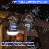 3 in 1 Indoor Bug Zapper Outdoor Mosquito Zapper, USB Rechargeable Mosquito Killer Portable Waterproof, LED Lantern Fly Zapper Camp Light SOS Emergency Light for Home, Backyard, Camping Patio (2 Pack)