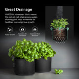 VIVOSUN 5-Pack 10 Gallon Plant Grow Bags, Heavy Duty Thickened Nonwoven Fabric Pots with Handles