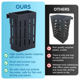 Upgraded Aquarium Plant Holder with Hooks and Suction Cups for Fish Tank Aquaponic Plant Cultivation and Aquascape Decorations (Black)