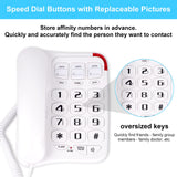 Large Button Phone for Seniors, Loud Ringer, One-Touch Dialing. Amplified Corded Phone with Speakerphone for Elderly Home Landline Phones, No Need to use Batteries.