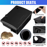 6 Pack Rat Bait Stations Large Rodent Bait Station with Key Reusable Mouse Bait Stations Mice Bait Blocks Heavy Duty Bait Boxes for Outdoor Rodents Mice Bait Blocks, Bait Not Included (Black)
