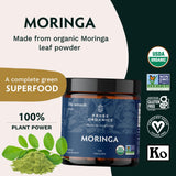 TRIBE ORGANICS 1800mg Organic Moringa Oleifera Powder for Energy | Joints | Brain Function - High Potency Nutrient Rich Greens Superfood | Natural Leaf Plant Protein | Antioxidant - 120 Vegan Capsules
