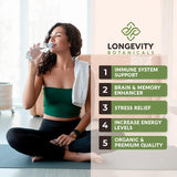 Longevity Botanicals 6 Mushroom Supplement Blend - Organic Mushroom Complex Powder - Lions Mane, Reishi, Turkey Tail, Cordyceps, Tremella and Chaga - 100% Fruiting Body - 3.5 oz