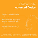 Otofonix Elite Hearing Amplifier for Seniors & Adults, Noise Canceling, (Pair, Beige)