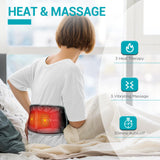 Comfytemp Cordless Heating Pad with Massager for Back Pain Relief, Portable Lower Back Massager with Dual Adjustable Straps, Heated Waist Belt with 3 Heat Settings, Auto-Off, Heating Pads for Cramps