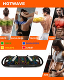 HOTWAVE 20 in 1 Push Up Board with 16 Gym Accessories.Pushups Bar with Resistance Bands,Portable Home Workout Equipment,Strength Training for Men and Women