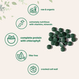 Organic Chlorella Tablets, 500mg Per Tablet, 720 Tabs (360 Grams), 4 Months Supply, Broken Cell Wall, Rich in Vegan Protein & Vitamins, No Filler, No Additives & Non-GMO | Pure Green Algae Superfood