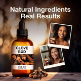 Kukka Clove Oil for Oral Care, Teeth & Gums Cloves Oil - Natural Clove Essential Oil for Oral Care - 100% Natural Clove Essential Oil for Hair & Skin Clove Bud (4 fl oz)