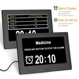 Golony 7 inch Digital Day Dementia Clock for Seniors, Large Medication Reminders Calendar Clock with Day of The Week, Date Time for Elderly Vision Impaired, Memory Loss, Black