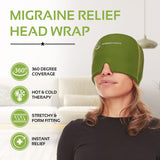 2 Pack Migraine Relief Ice Head Wrap Headache and Migraine Hat | Cold Gel Head Ice Pack with Face and Eye Mask Compress for Cooling Migraine Relief - Tension Headache Relief, Sinus Pressure Relief