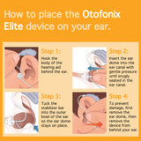 Otofonix Elite OTC Hearing Aid with Background Noise Reduction, Battery Powered, Behind-the-Ear Nearly-Invisible Fit, for Seniors & Adults with Mild to Moderate Hearing Loss, Left Ear, Beige