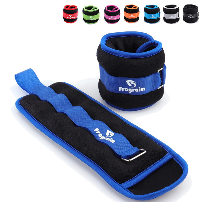 Ankle Weights for Women, Men and Kids - 2 LBS x 2 Strength Training Wrist/Leg/Arm Weight with Adjustable Strap for Jogging, Gymnastics, Aerobics, Physical Therapy (Blue)