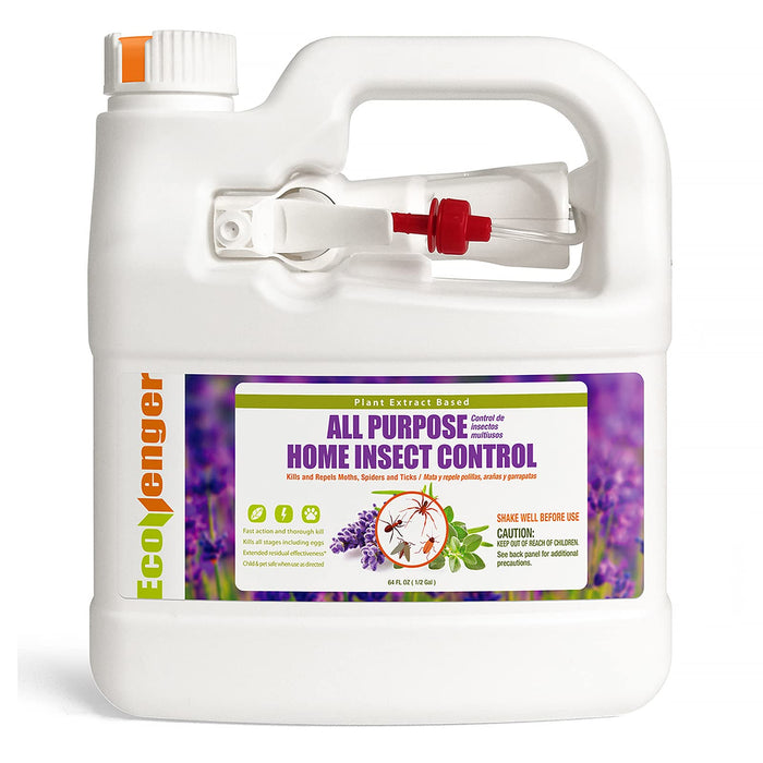 EcoVenger All Purpose Home Insect Control 1/2 Gallon with Trigger Sprayer by EcoRaider, Fleas, Fruit Flies, Gnats, Moths, Roaches, Spiders, Fast Kill