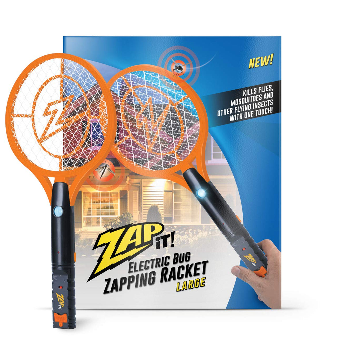 ZAP IT! Bug Zapper Rechargeable Bug Zapper Racket, 4,000 Volt, USB Cha