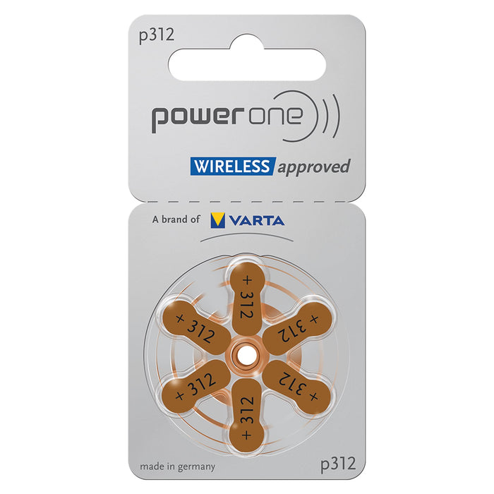 Power One Size P312 Hearing Aid Batteries, 3Pack (60 Batteries)